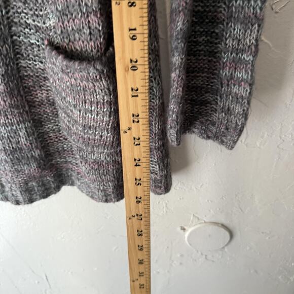 Ultra Flirt Sweater Y2k XL Gray Pink Marled Knit Pullover Pockets Cozy Soft Fall - Picture 5 of 7